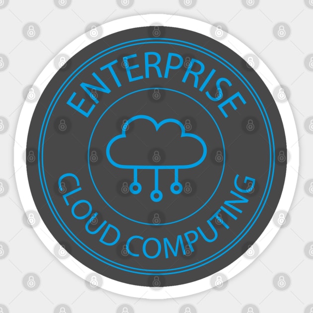 Enterprise Cloud Computing Blue Outline Sticker by Incognito Design